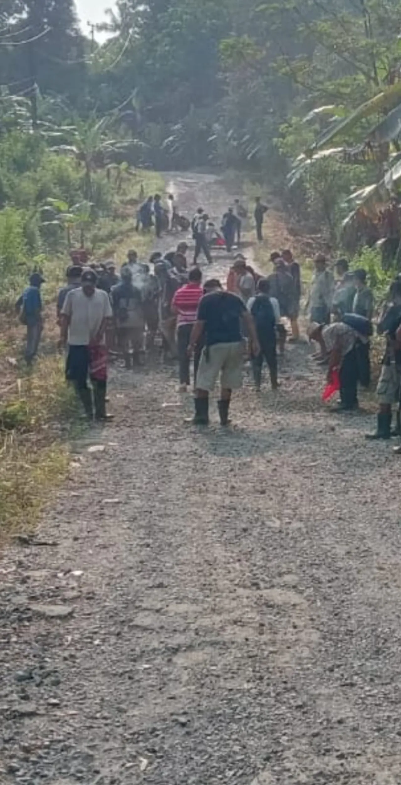 Warga Bangun Jalan Kabupaten Secara Swadaya di Kecamatan Cibitung, Camat dan Kades Turut Serta