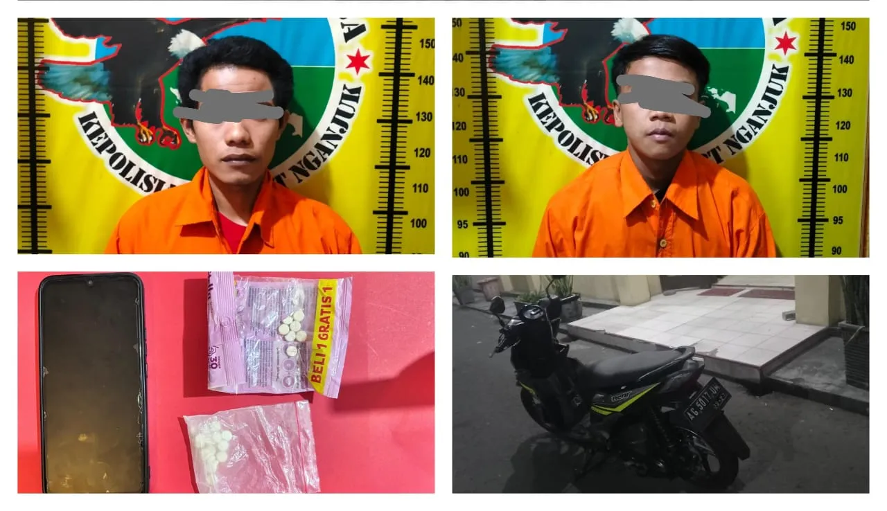 Polres Nganjuk Tangkap 4 Pengedar Pil LL, Ribuan Butir Disita, DPO Masih Diburu