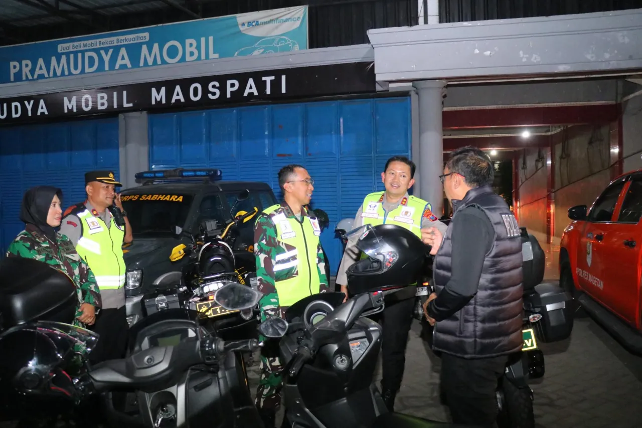 Patroli Bermotor Sinergitas TNI–Polri Amankan Malam 1 Suro di Kabupaten Magetan