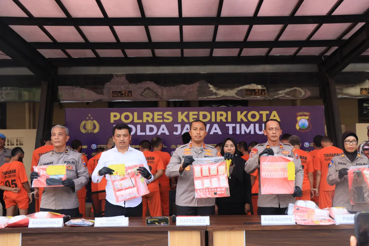 Berantas Narkoba Polres Kediri Kota Berhasil Amankan Puluhan Tersangka