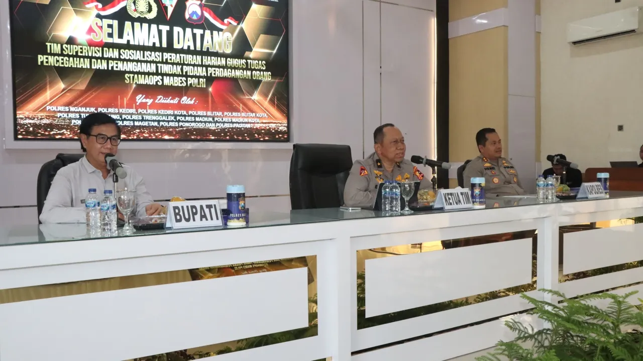 Polres Nganjuk Jadi Tuan Rumah Supervisi dan Sosialisasi TPPO Bersama Karo Dal Ops Polri 