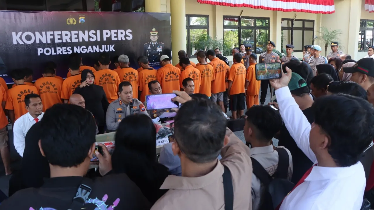 Polres Nganjuk Gaspol! 35 Kasus Kriminal & Narkoba Terungkap dalam Sebulan