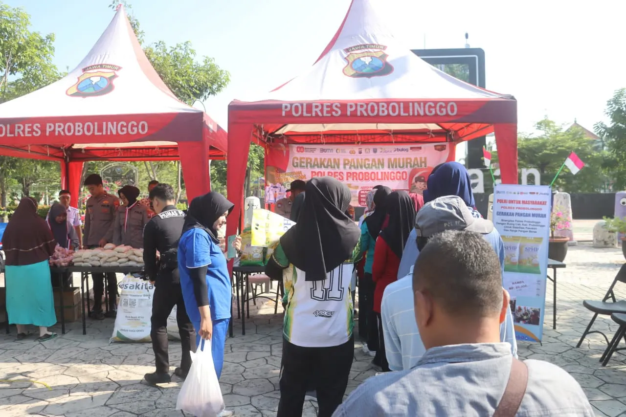 Polres Probolinggo bersama Bulog Gelar Pasar Murah di Hari Juang Polri Siapkan 44 Ton Beras