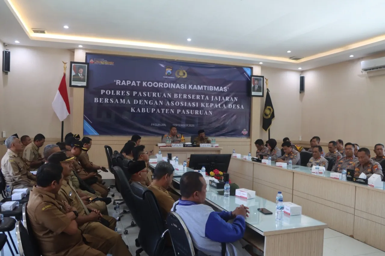 Polres Pasuruan dan AKD Bersatu Rapat Koordinasi Jaga Kondisifitas Wilayah