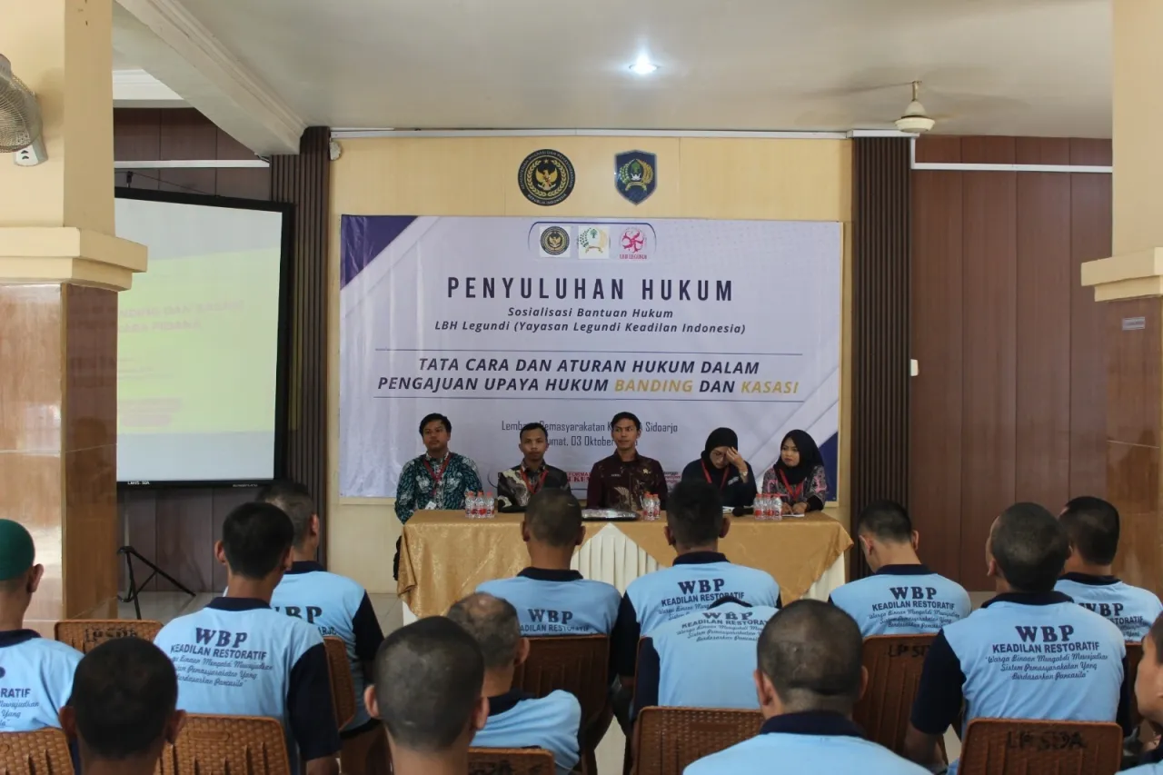 Lapas Kelas IIA Sidoarjo Gelar Penyuluhan Hukum bagi WBP Bekerja sama dengan LBH Legundi