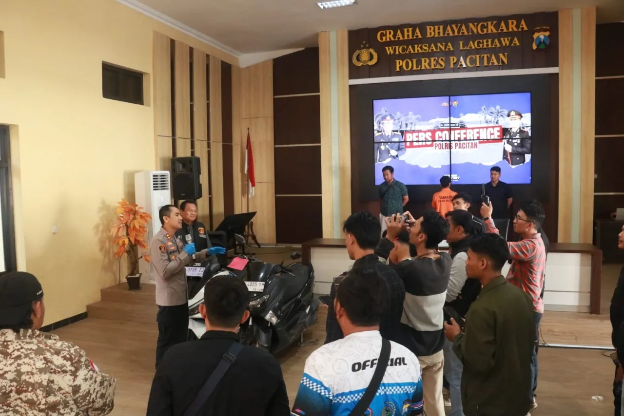 Polres Pacitan Berhasil Amankan Tersangka Curanmor dan 2 Unit Motor Hasil Curian