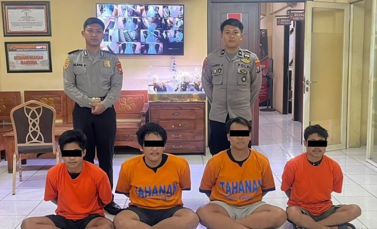 Polres Pelabuhan Tanjungperak Berhasil Amankan Empat Pelaku Pengeroyokan di Konser Hardcore