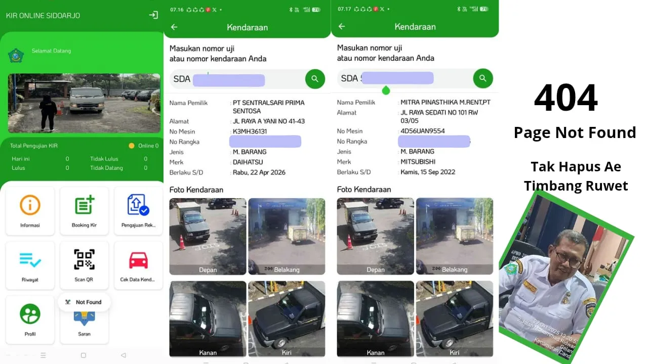 Aplikasi KIR Online Sidoarjo Raib, Diduga Kepala UPT Sembunyikan Bukti