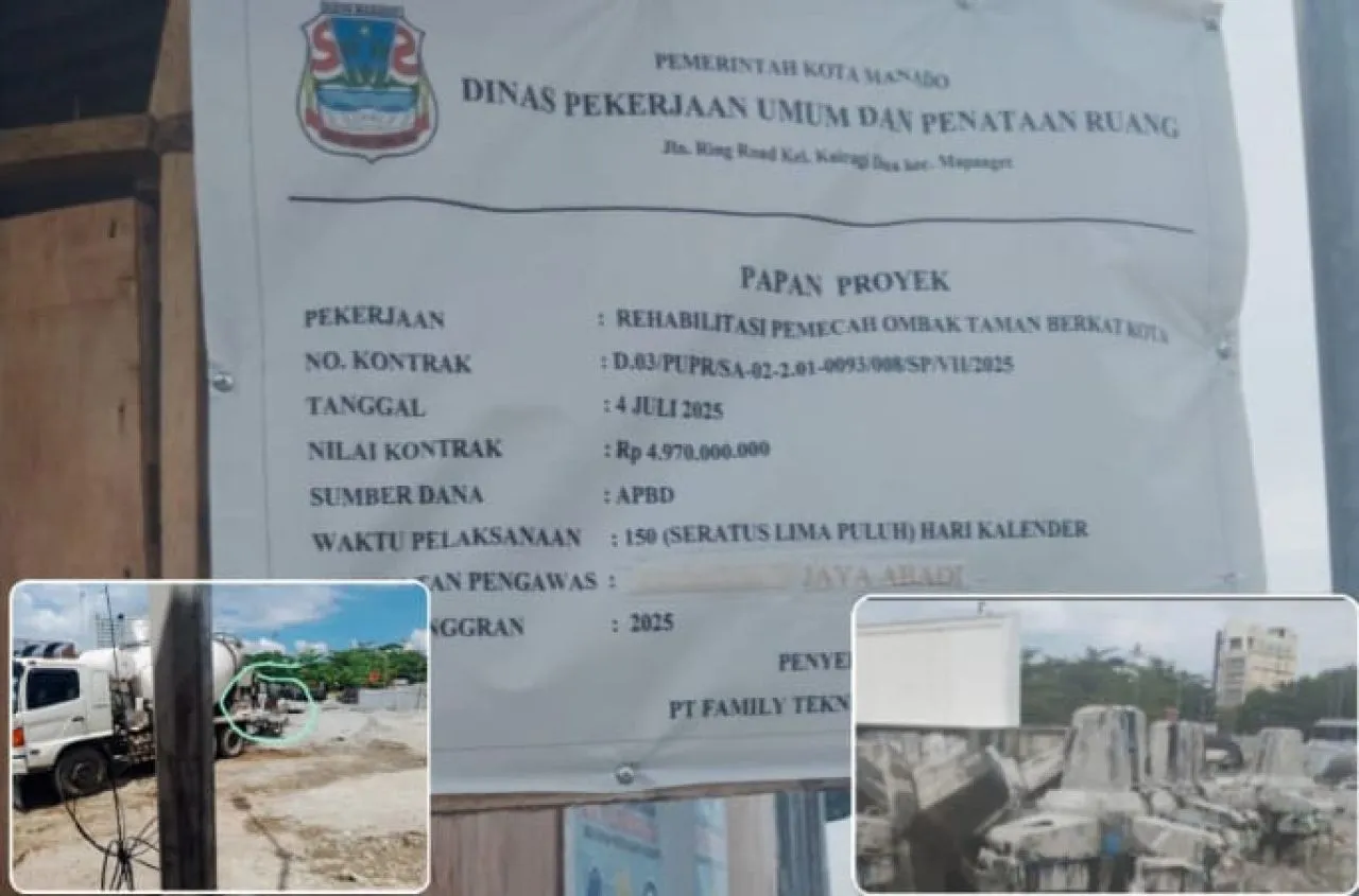 ‎“Miris! Proyek Pemecah Ombak Miliaran Rupiah di Manado Diduga Menyimpang dari SOP”