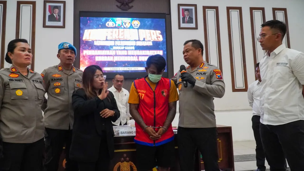 Polrestabes Surabaya Amankan Tersangka Penganiayaan Berujung Maut di Simpang Dukuh