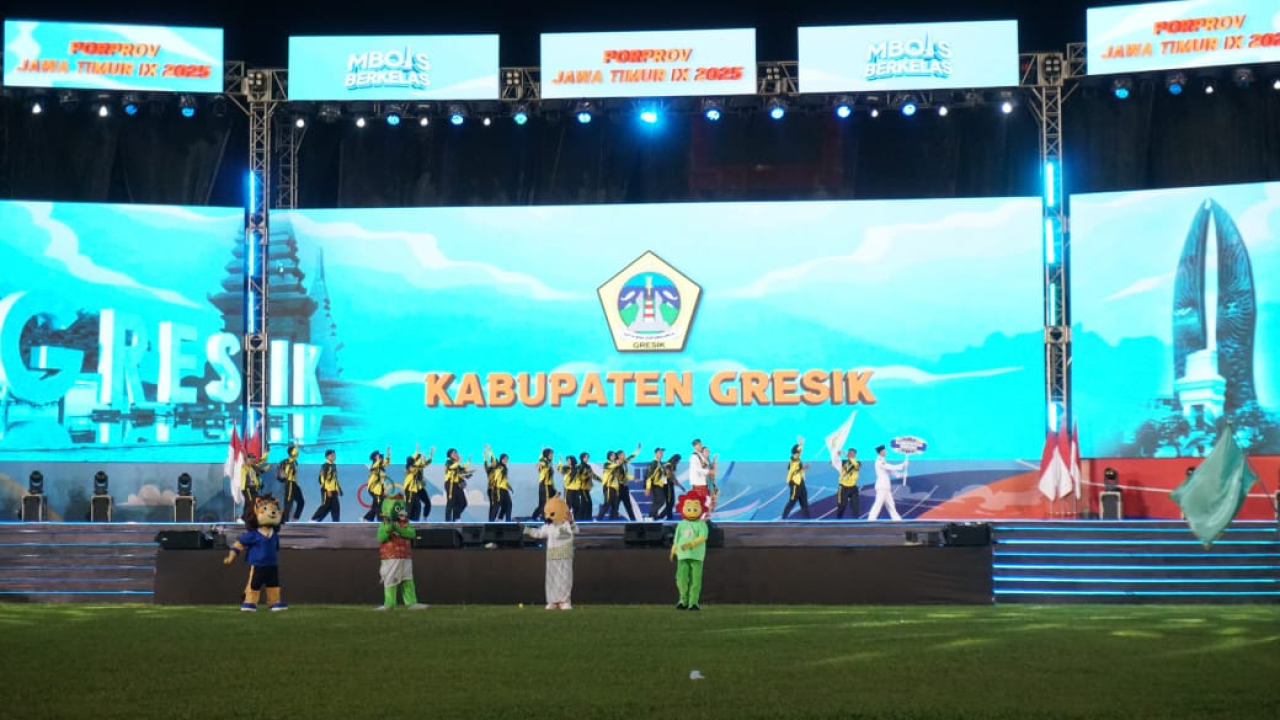 Porprov Jatim IX 2025 Resmi Dibuka, Bupati Dukung Penuh Kontingen Gresik Targetkan 5 Besar.