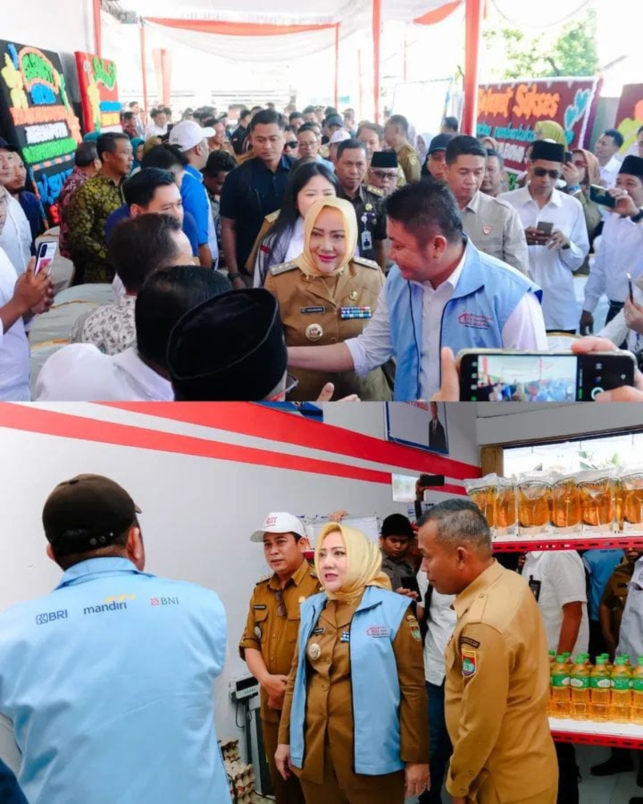 Bupati Musi Rawas Hj Ratna Machmud dan Gubernur Sumatera Selatan, H Herman ikuti launching 80.000 Koperasi Merah Putih