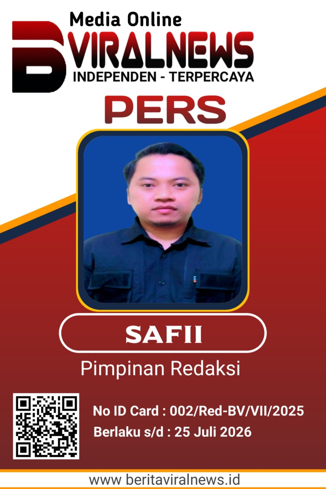 Wapimred Berita Investigasinews.id Naik Jabatan Jadi Pimpinan Redaksi BeritaViralnews.id