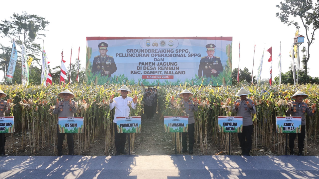 Panen Raya Jagung di Malang, Wujud Nyata Komitmen Polri dalam Ketahanan Pangan Nasional 