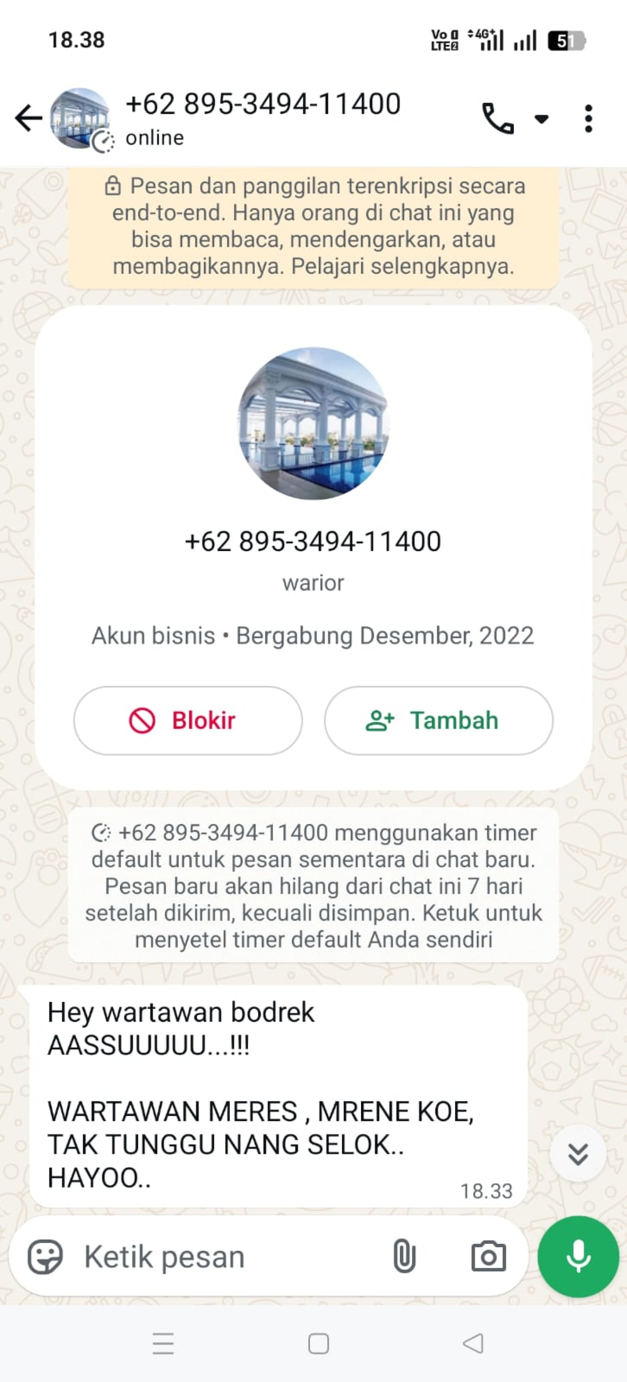 Dapat Teror Dari Orang Tidak Dikenal, Usai Berita Judi Sabung Ayam di Selok Pasirian Lumajang