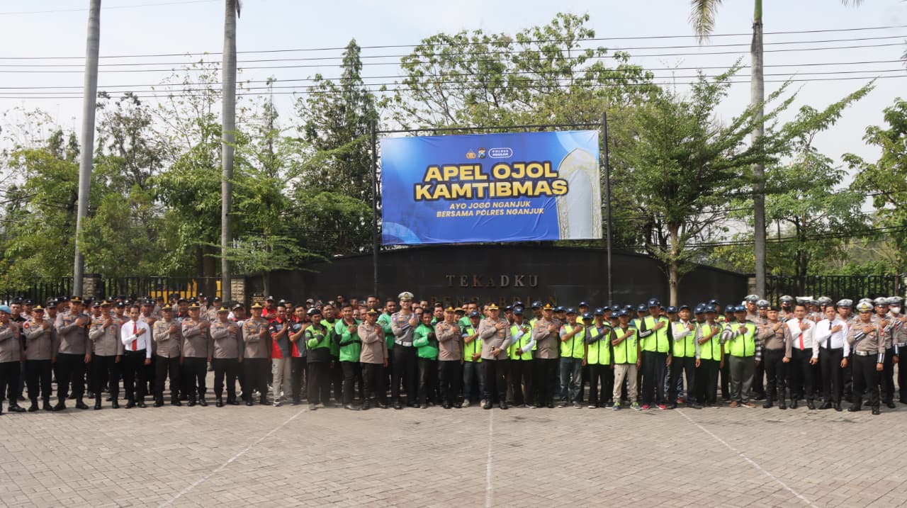 Polres Nganjuk Gelar Apel Ojol Kamtibmas, Wujud Sinergi Bersama Komunitas untuk Jogo Nganjuk