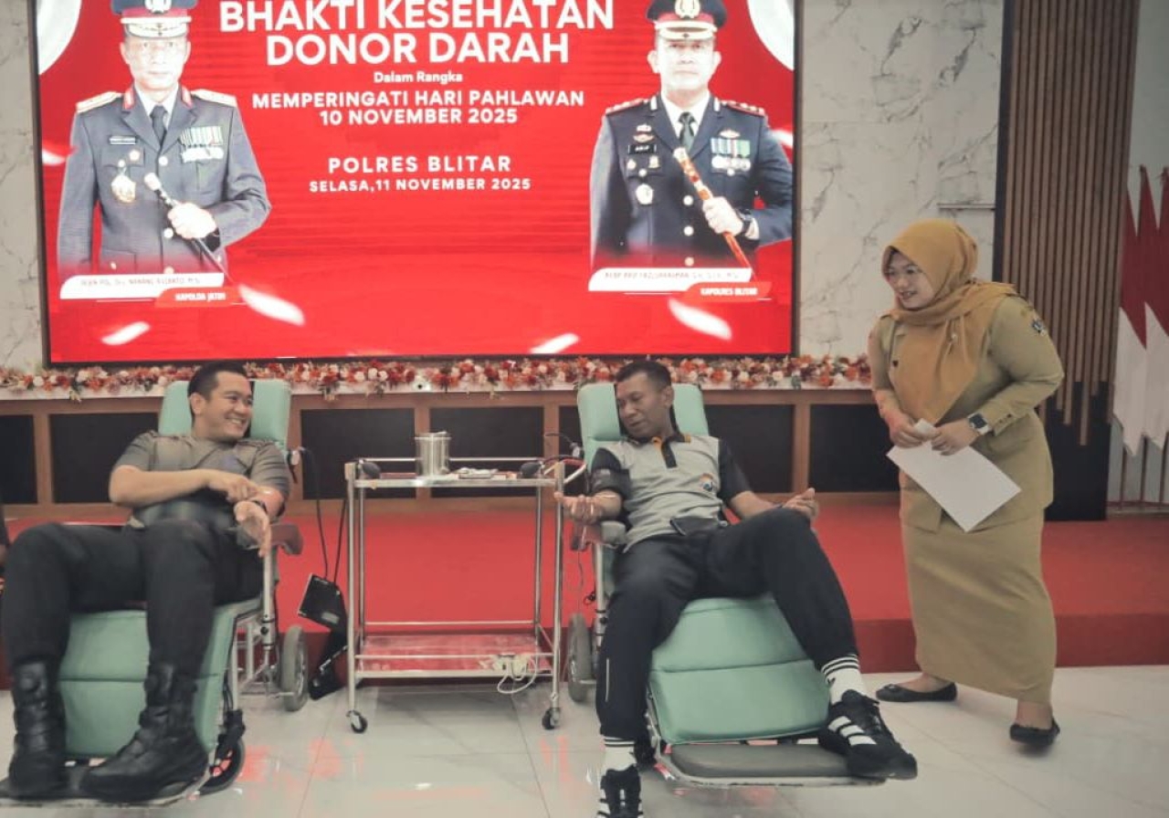 Polres Blitar Wujudkan Semangat Kemanusiaan Melalui Bhakti Kesehatan Donor Darah Hari Pahlawan 10 November 2025