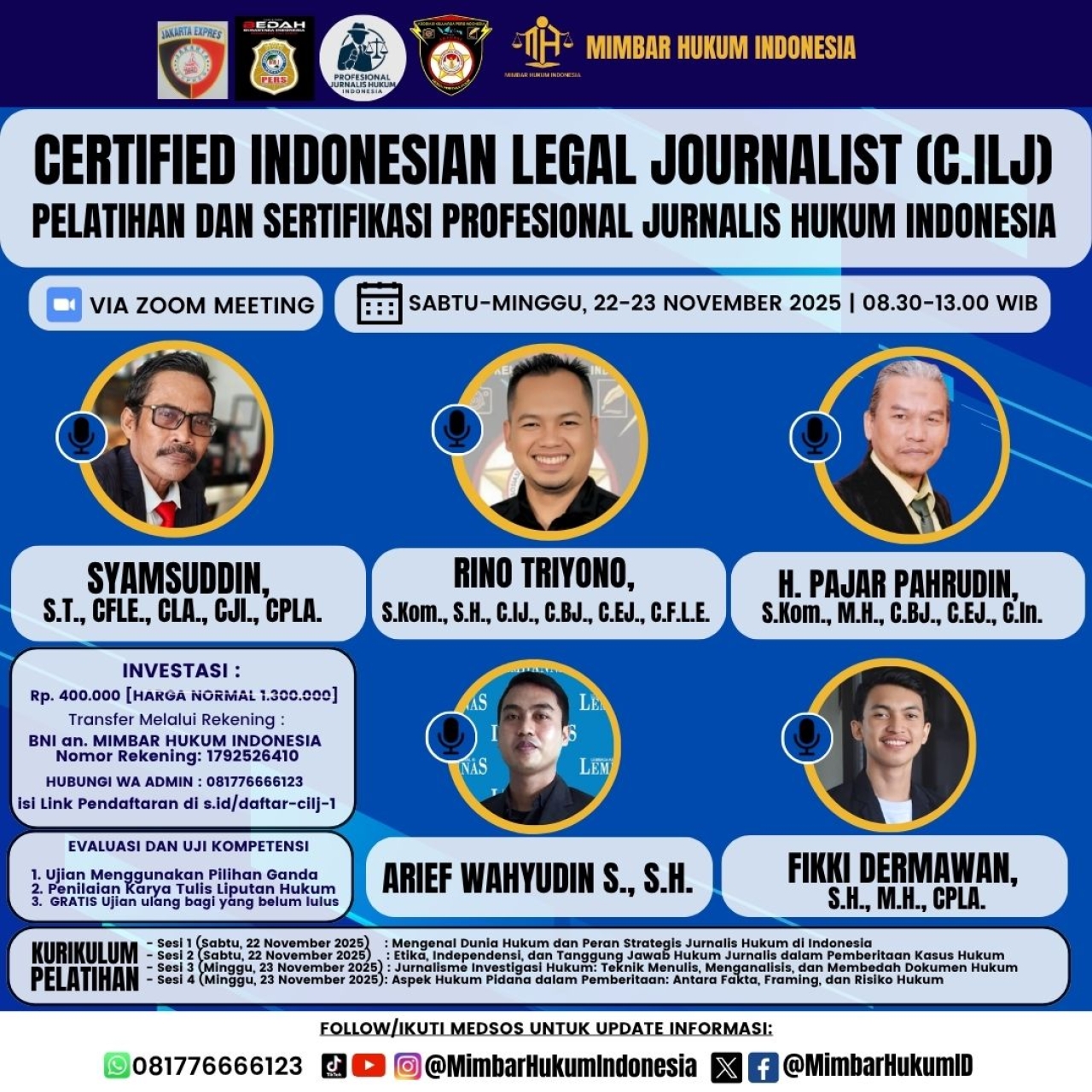 Suara Keadilan Butuh Jurnalis yang Kompeten: Mimbar Hukum Indonesia Akan Hadirkan Pelatihan dan Sertifikasi C.ILJ