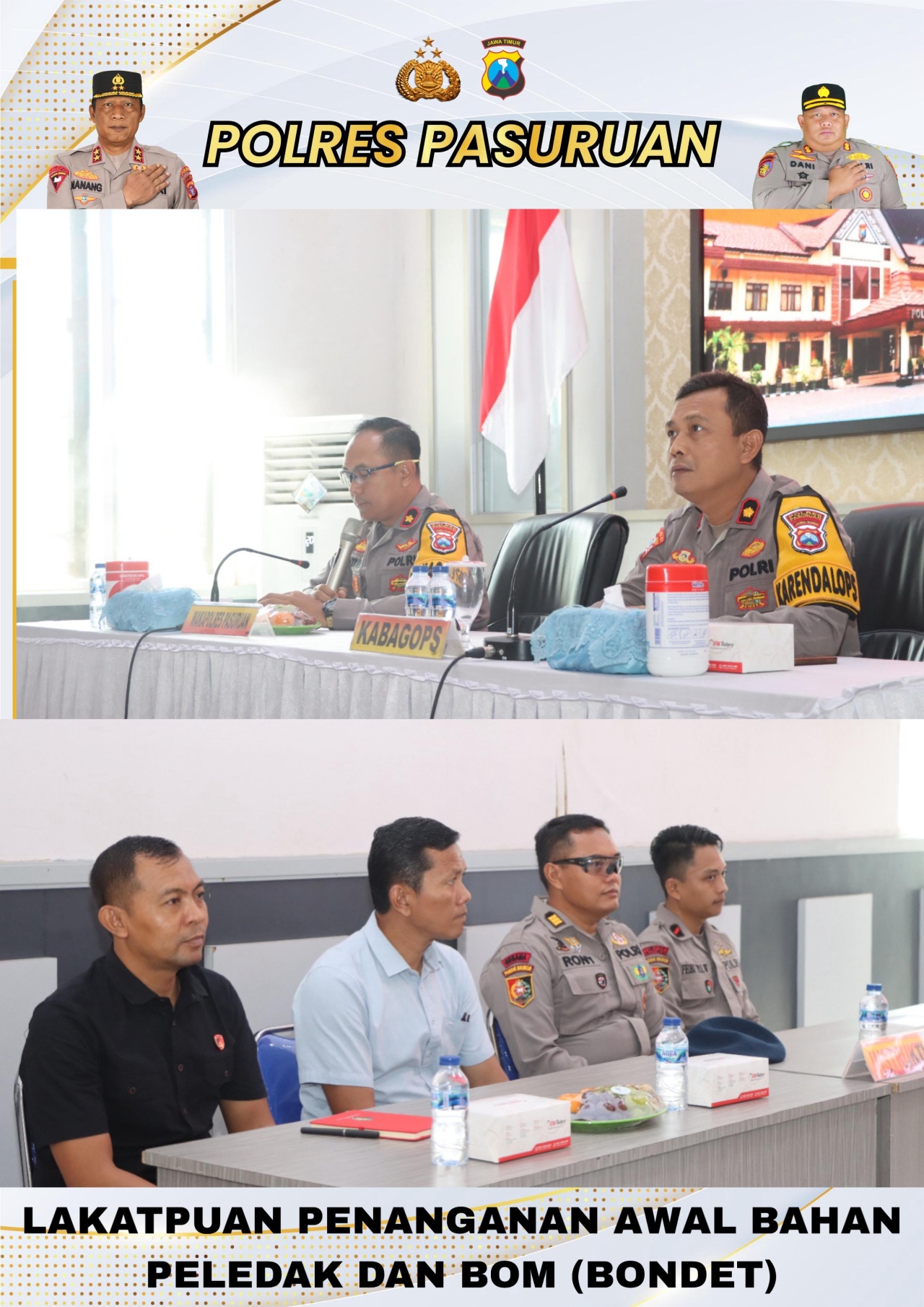 Polres Pasuruan Gelar Pelatihan Penanganan Awal Handak/Bondet, Kapolres: “Anggota Harus Siap Hadapi Ancaman di Lapangan"