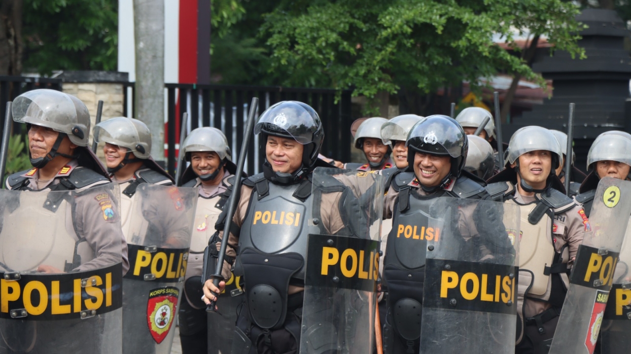 Dalmas Lebih Melayani, Polres Nganjuk Perkuat Rantai Komando Lewat Latihan Bersama