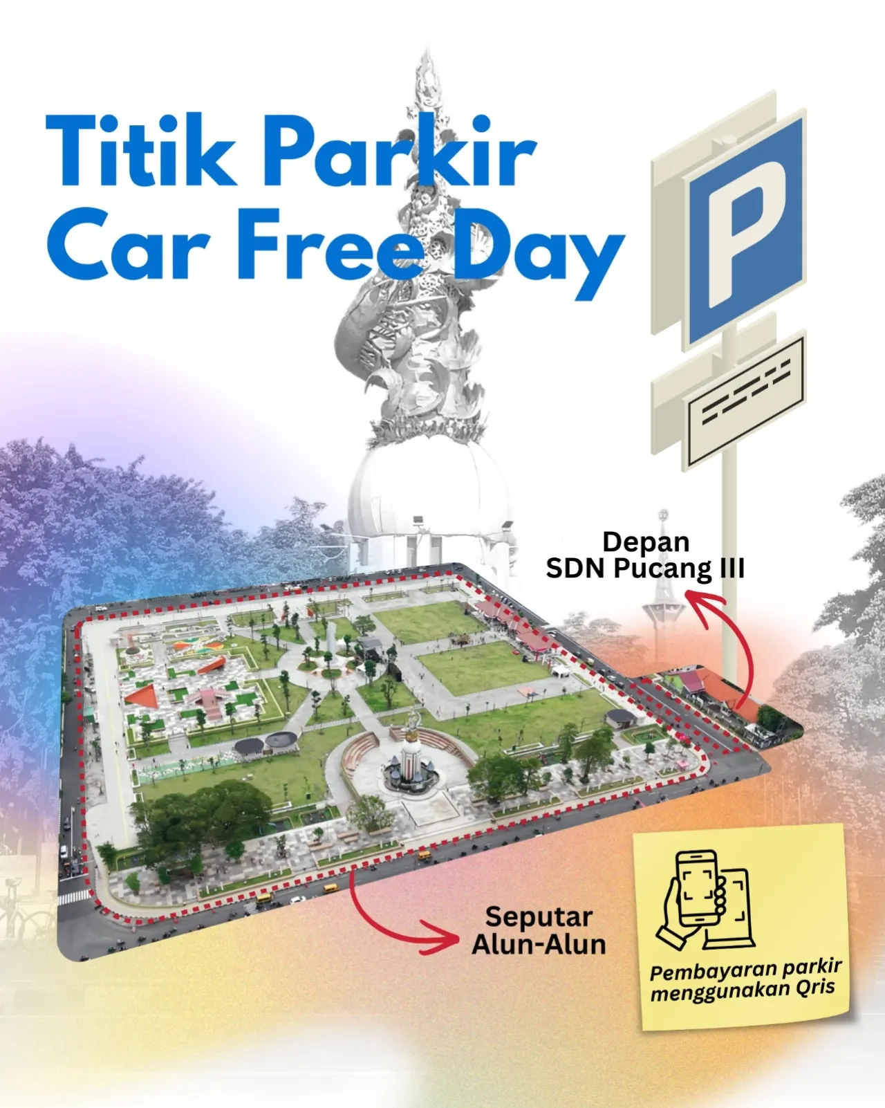 Pemkab Sidoarjo Terapkan Parkir Non Tunai (QRIS) dan Siapkan Kantong Parkir saat CFD