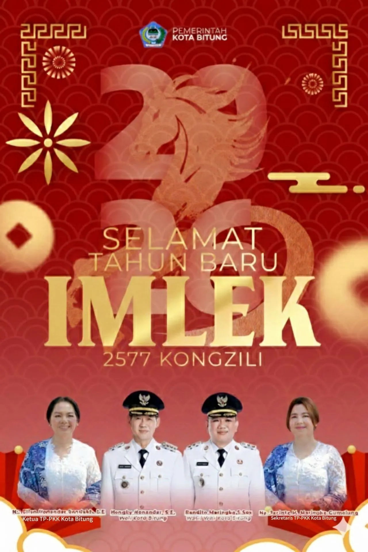 Wali Kota dan Wakil Wali Kota Bitung Gaungkan Semangat Harmoni di Imlek 2577, Tegaskan Komitmen Kota Toleran dan Maju