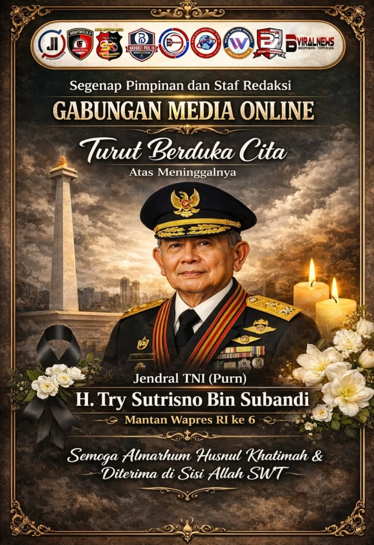 Try Sutrisno Tutup Usia di RSPAD Gatot Subroto, Bangsa Indonesia Berduka