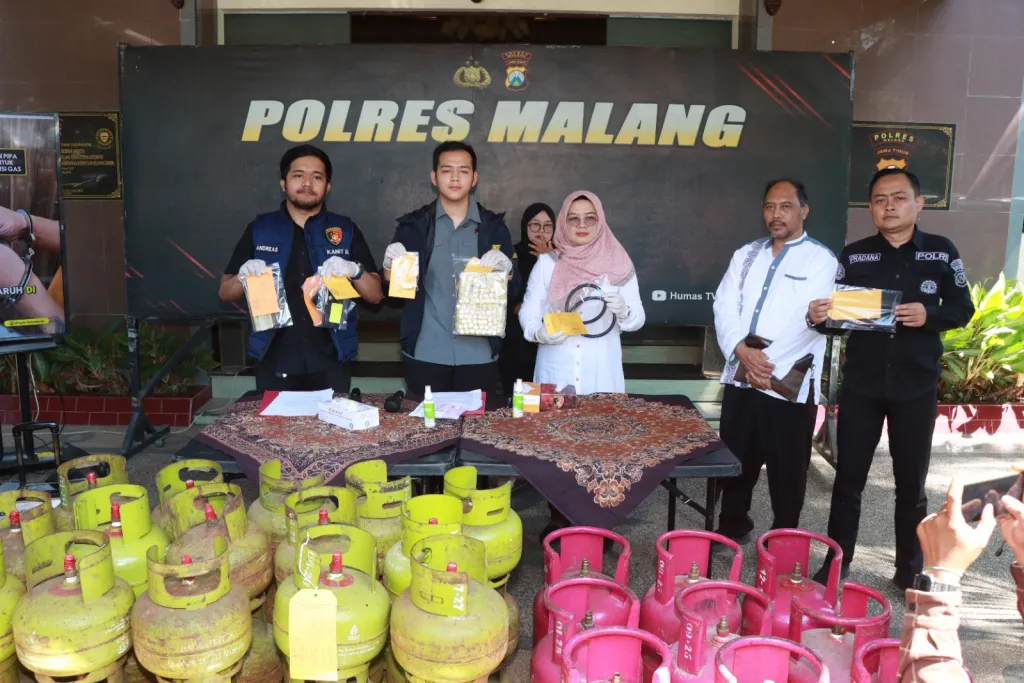 Polres Malang Bongkar Sindikat Pengoplos LPG Bersubsidi di Kepanjen