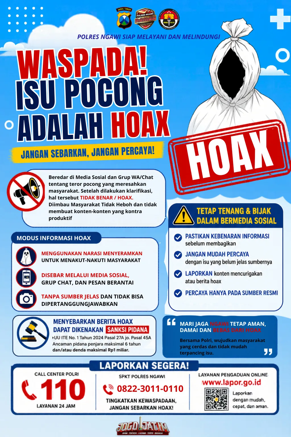 Polres Ngawi Pastikan Teror Pocong Jadi - jadian Tidak Benar