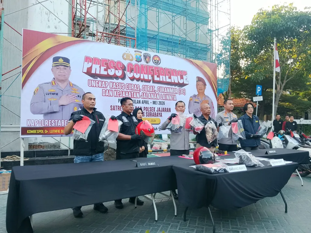 Polrestabes Surabaya Sikat 192 Pelaku Kriminal dalam 5 Bulan, Curanmor Jadi Kejahatan Paling Dominan