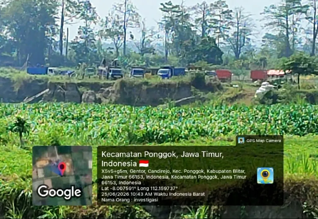 Dugaan Tambang Pasir Tanpa Izin di Candirejo Masih Beroperasi, Konfirmasi ke Polresta Blitar Belum Berbuah Jawaban