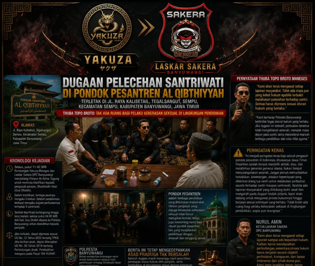 Dugaan Pelecehan Santriwati di Pondok Pesantren Al Qibthiyyah Banyuwangi, Tidak Ada Ruang bagi Pelaku Kekerasan Seksual