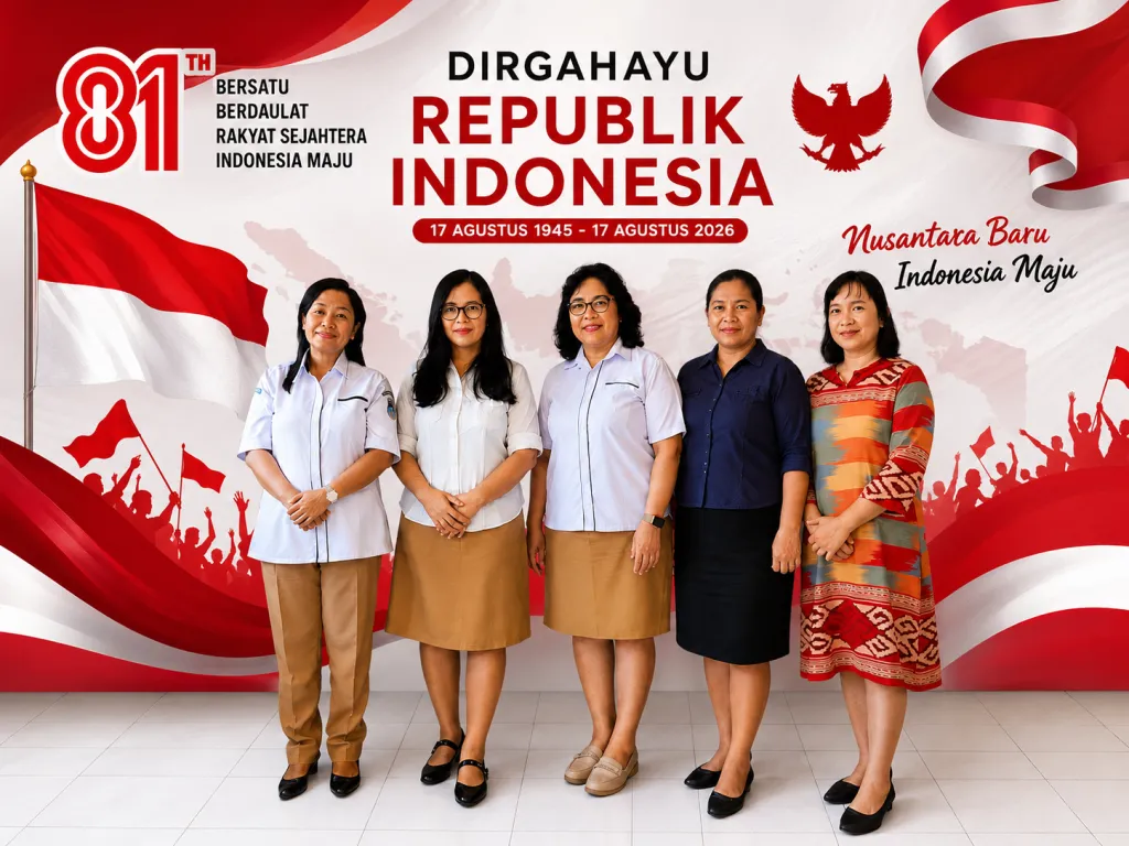 Kepala Sekolah dan Guru SD GMIM 26 Manado Ucapkan Selamat HUT Kemerdekaan RI ke-81