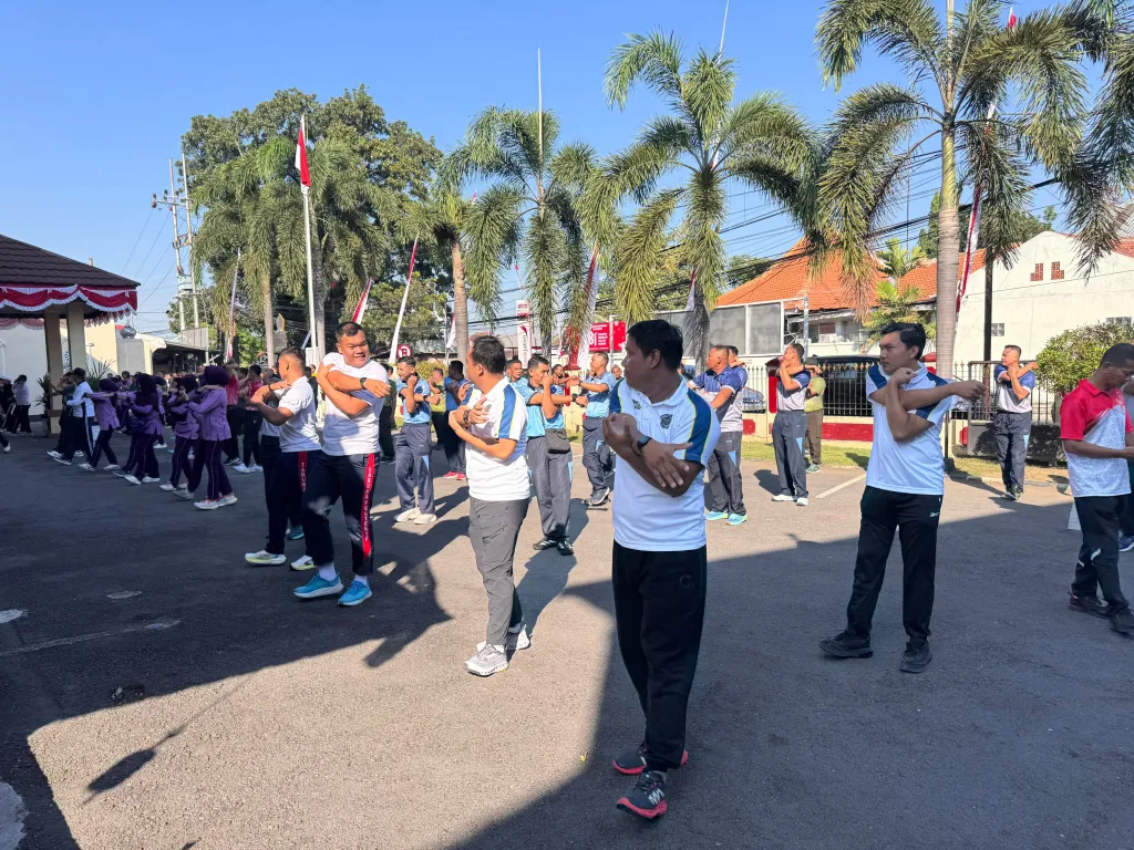 Sportivitas dan Sinergi, Lapas I Madiun Ikuti Olahraga Bersama Jajaran APH Madiun