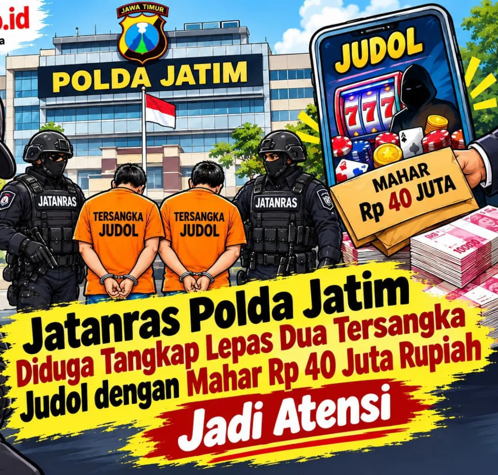 Ngk Bahaya Ta!! Jatanras Polda Jatim Diduga Tangkap Lepas Dua Tersangka Judol dengan Mahar Rp 40 Juta Rupiah Jadi Atensi
