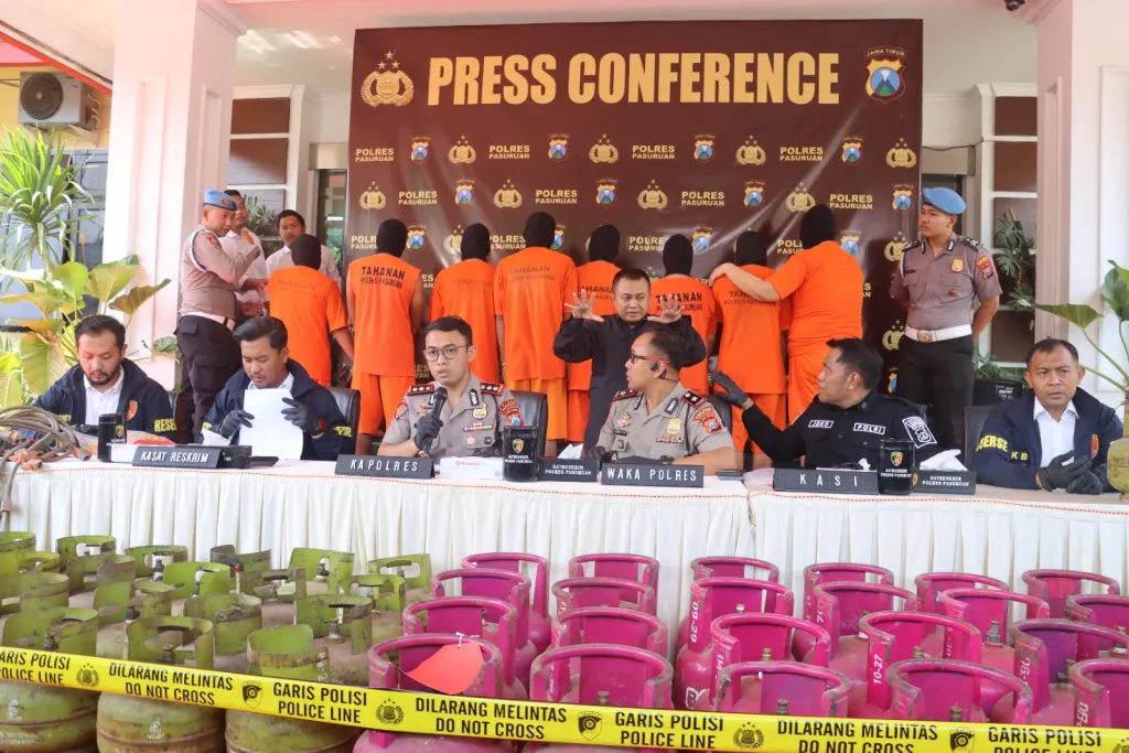 Polres Pasuruan Tetapkan Delapan Tersangka Kasus Penyalahgunaan LPG Subsidi, Ratusan Tabung Disita