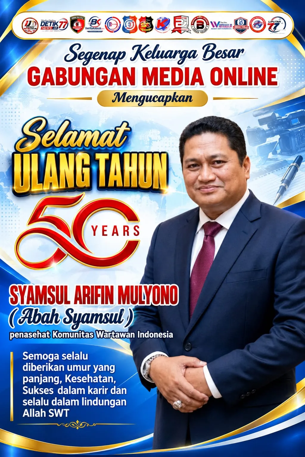 Keluarga Besar Beritainvestigasinews.id Ucapkan Selamat Ulang Tahun ke-50 Abah Syamsul
