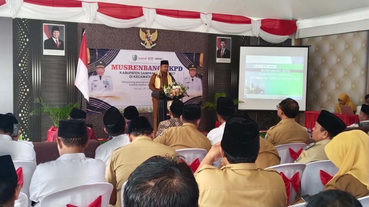 Foto: Wabup Sampang saat Buka Musrenbang di kecamatan Turjun