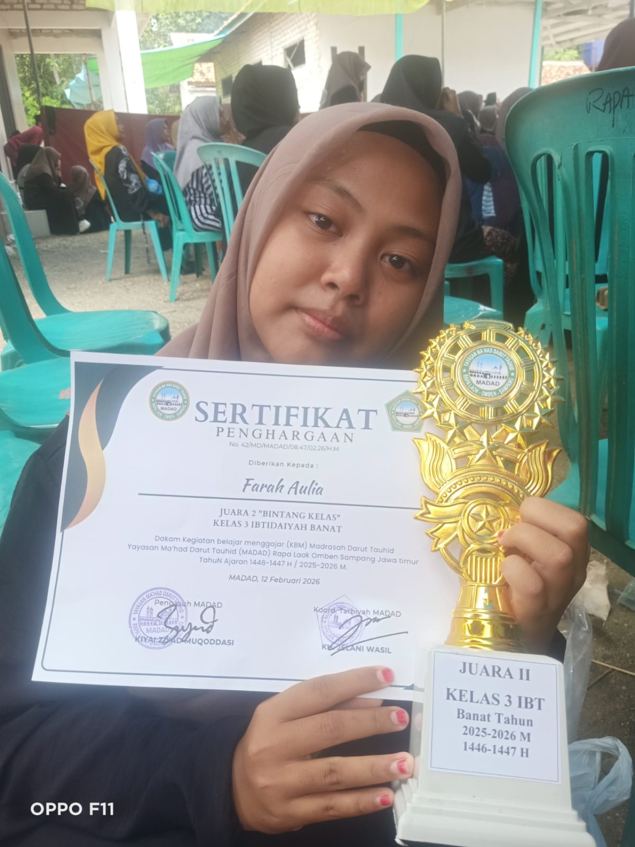 Prestasi Membanggakan! Farah Aulia Sabet Juara 2 Bintang Kelas Tahun Ajaran 2025–2026