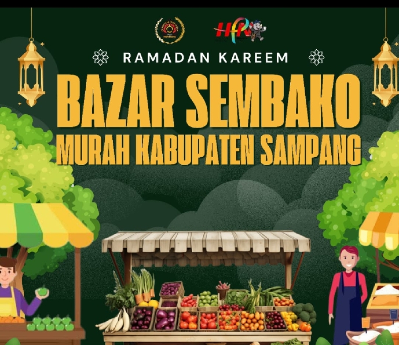 Caption Foto : Dukung Ketahanan Pangan, PWI Sampang Gandeng Disperta KP dan Bulog Gelar Bazar Sembako Murah