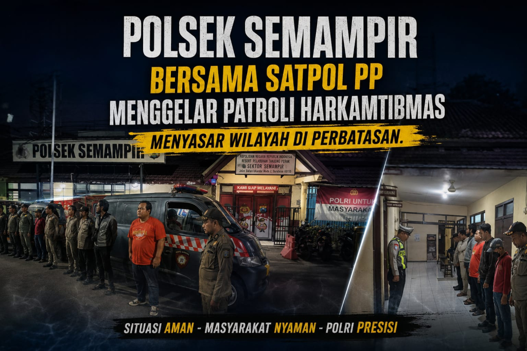 Berangkat Gelap Pulang Terang: Polsek Semampir Gandeng Satpol PP Sisir Perbatasan Cegah 3C Dini Hari.