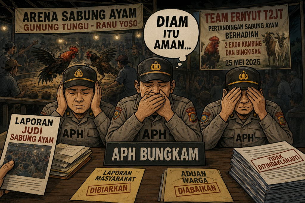 Polres Lumajang dan Polsek Tidak Punya Nyali Tutup Perjudian Sabung Ayam dan Dadu di Ranuyoso