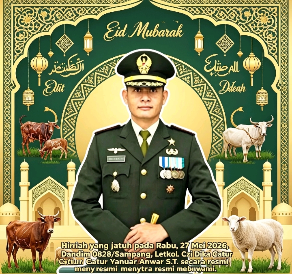 Caption Foto: Komandan Kodim (Dandim) 0828/Sampang, Letkol Czi Dika Catur Yanuar Anwar S.T.,