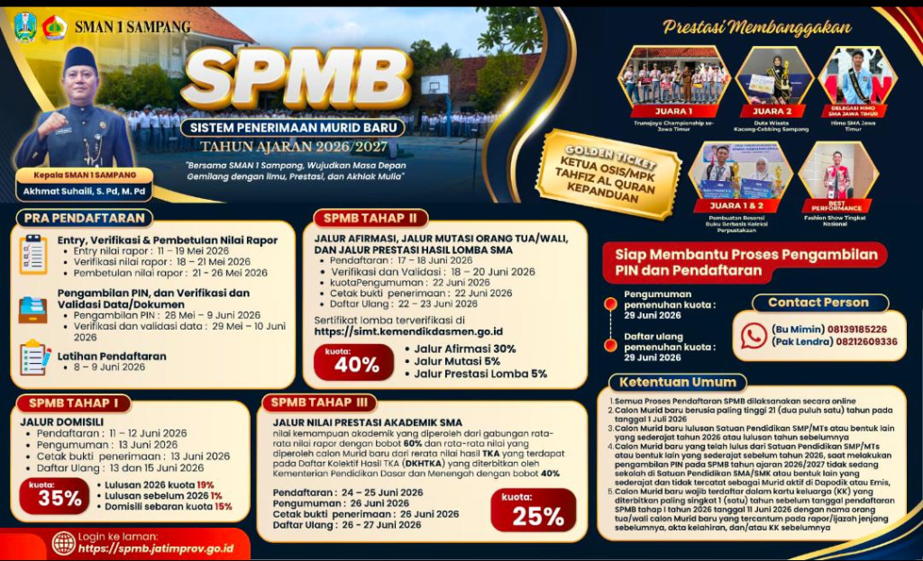 SMAN 1 Sampang Buka Penerimaan Siswa Baru 2026 / 2027 melalui Sistem Digital yang Transparan