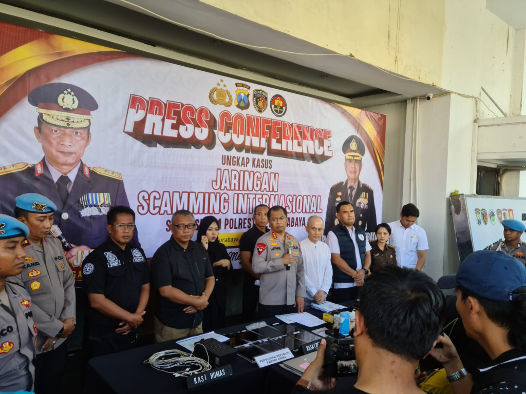 Polrestabes Surabaya Amankan 45 Tersangka dari Pengembangan Penyidikan Kasus Siber Internasional