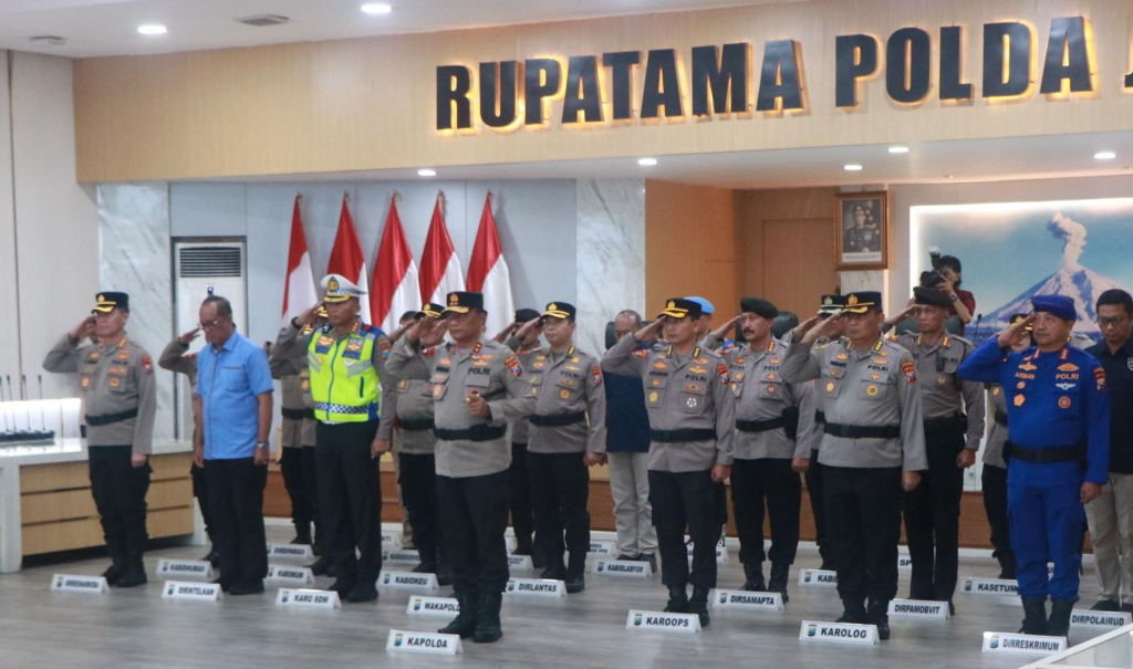 Jelang Hari Bhayangkara ke-80, Polda Jatim Ikuti Upacara Pemuliaan Nilai-Nilai Tribrata