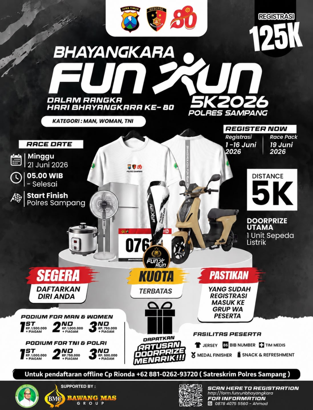 Bhayangkara Fun Run 5K 2026: Ajang Lari Santai Bertabur Hadiah Menarik di Polres Sampang