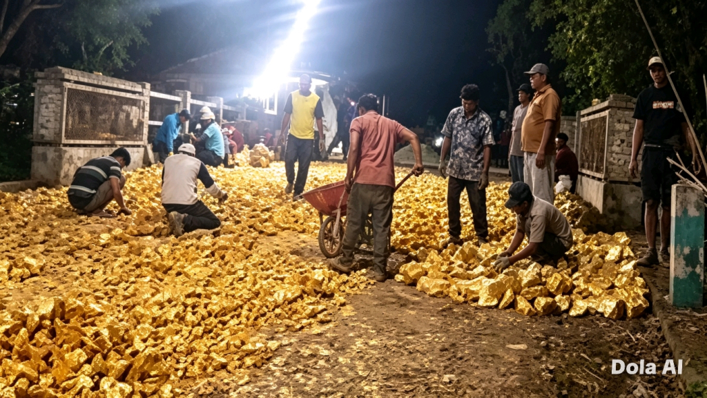 Caption Foto: Perbaikan infrastruktur yang telah lama dinantikan ini berhasil dirampungkan berkat sinergi kuat antara bantuan pemerintah dan aksi gotong royong warga setempat