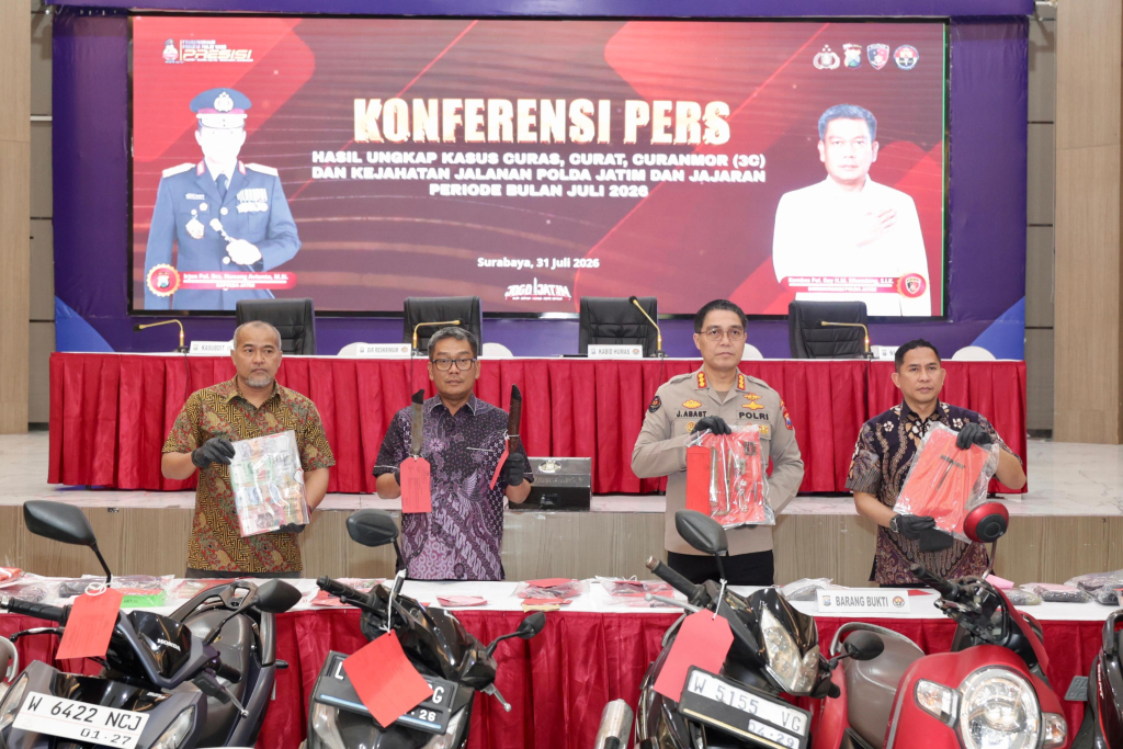 Polda Jatim Ungkap 178 Kasus 3C, Amankan 206 Tersangka Selama Juli 2026
