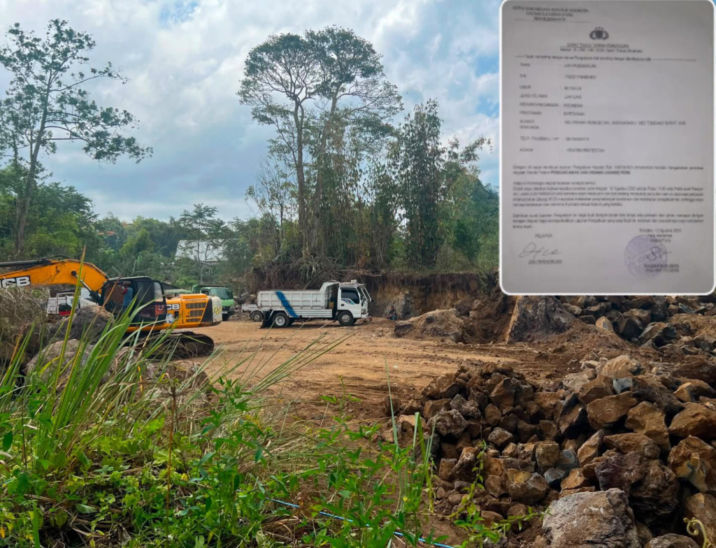 Lokasi Galian C di Kelurahan Rinegetan, Kecamatan Tondano Barat / Bukti Laporan Korban.